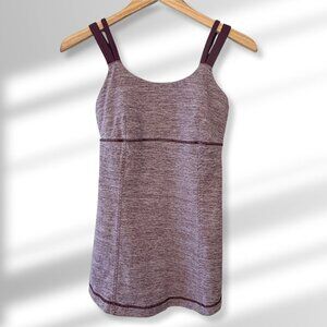 Lululemon Active Tank Top | Heathered Purple | Double Straps | Size 6